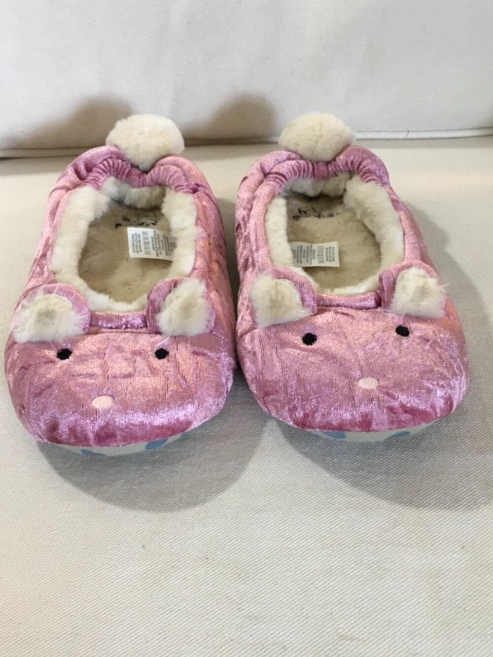Mini Boden Pink Velvet Bunny Slippers NWOT